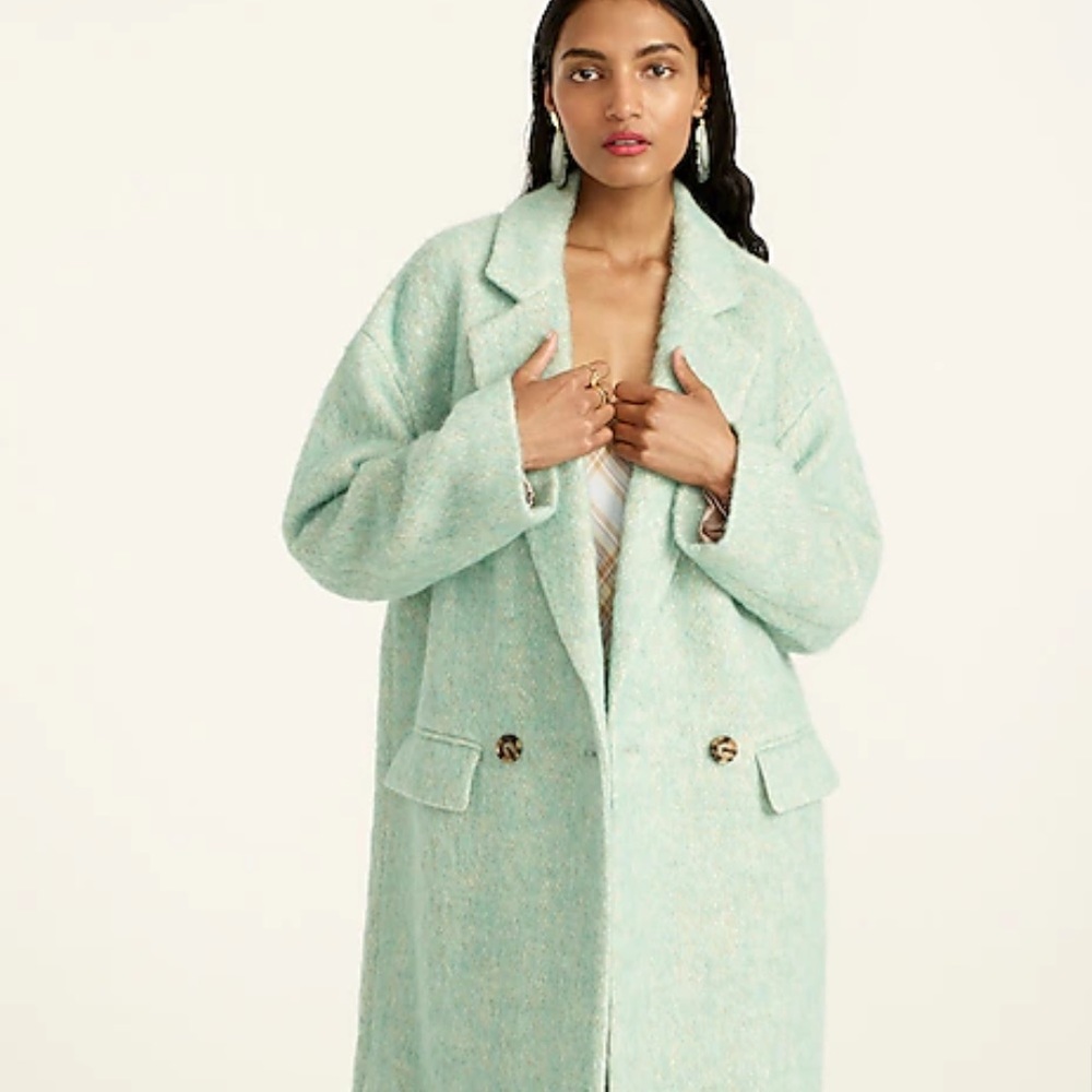 J Crew Relaxed Top Coat in Italian Brushed Wool in Wintermint size M - Picture 2 of 14